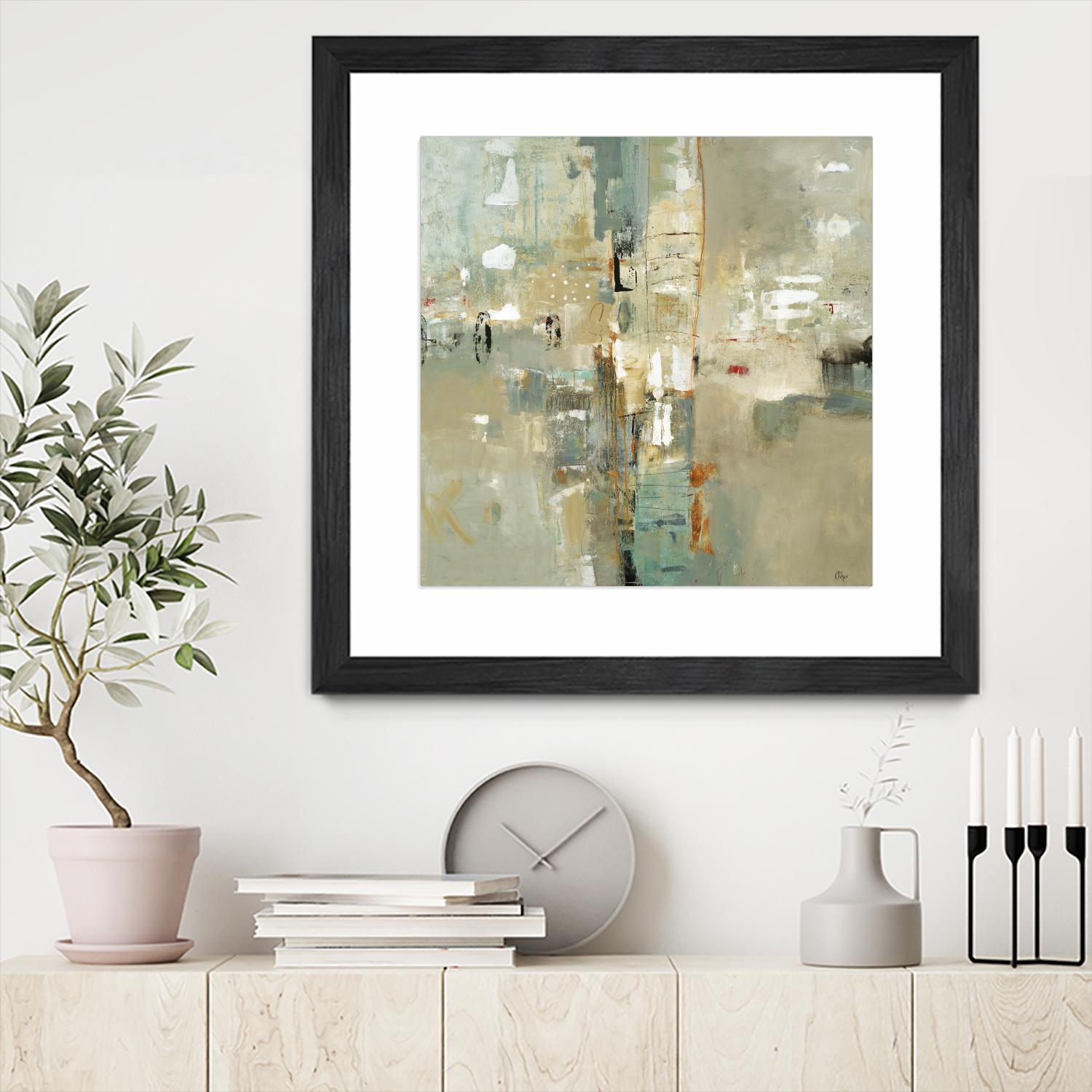 Meet in the Middle by Lisa Ridgers on GIANT ART - beige abstract