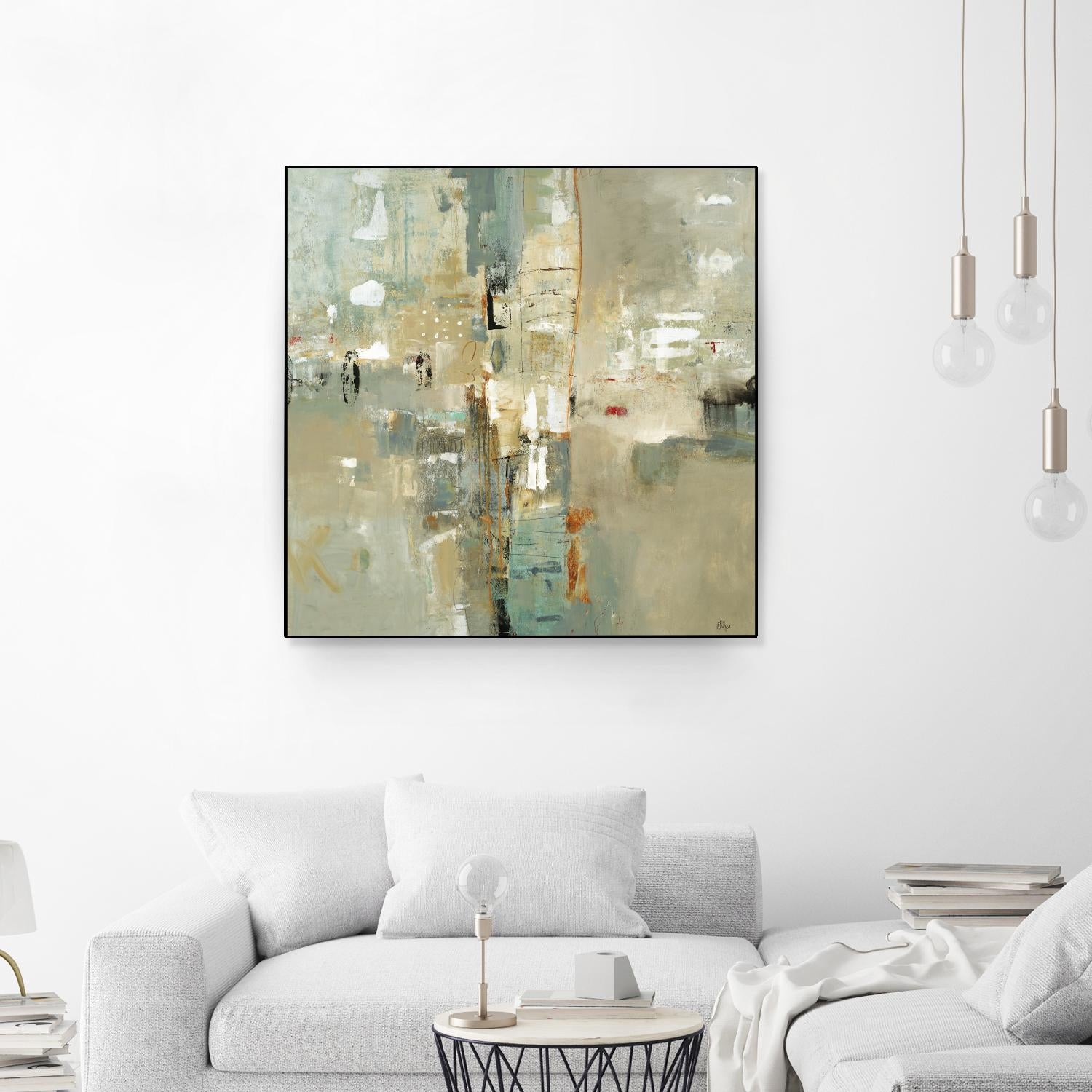 Meet in the Middle by Lisa Ridgers on GIANT ART - beige abstract