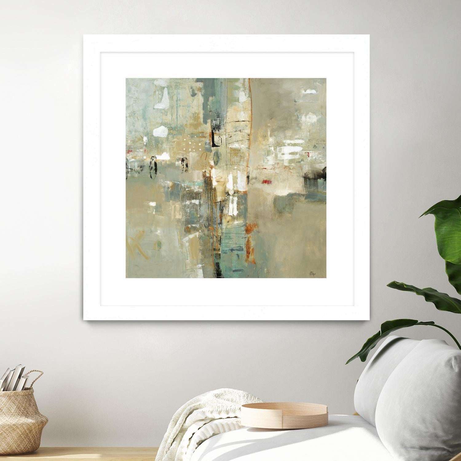 Meet in the Middle by Lisa Ridgers on GIANT ART - beige abstract