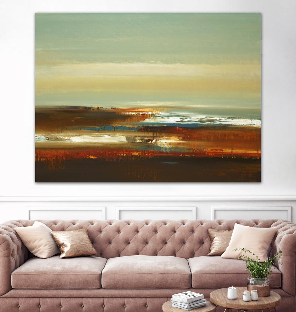 Layered Scape V by Lisa Ridgers on GIANT ART - beige abstract