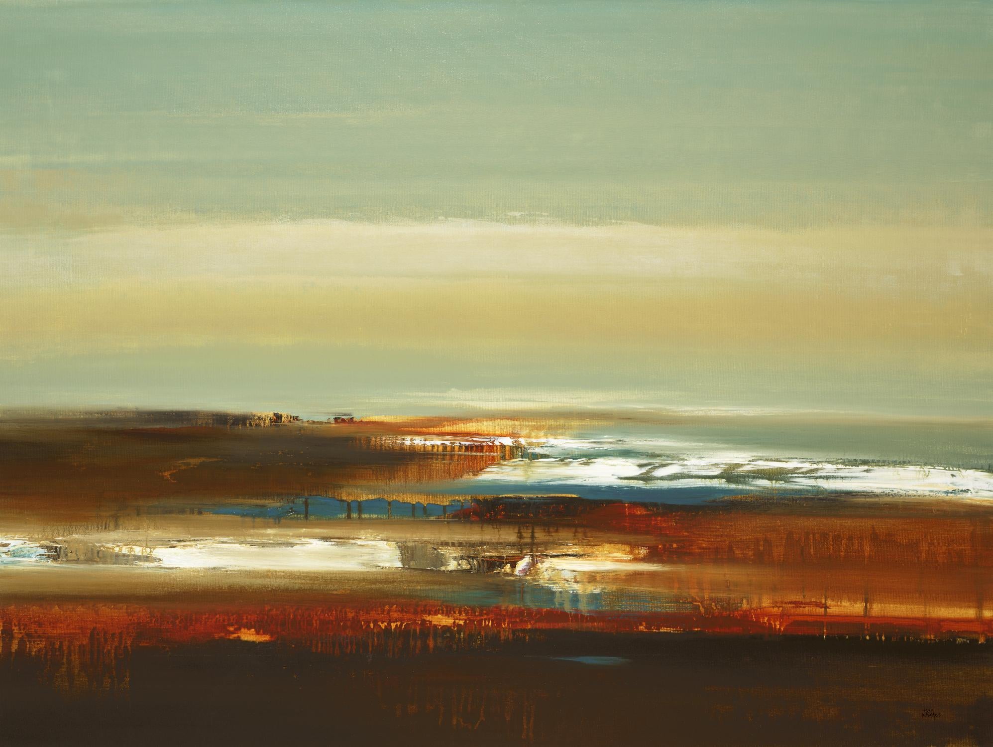 Layered Scape V by Lisa Ridgers on GIANT ART - beige abstract