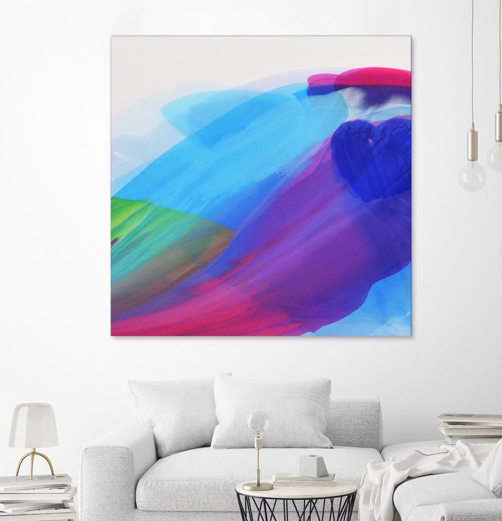 Spiritual Journey I by Linda Stelling on GIANT ART - blues, purples fluid abstracts