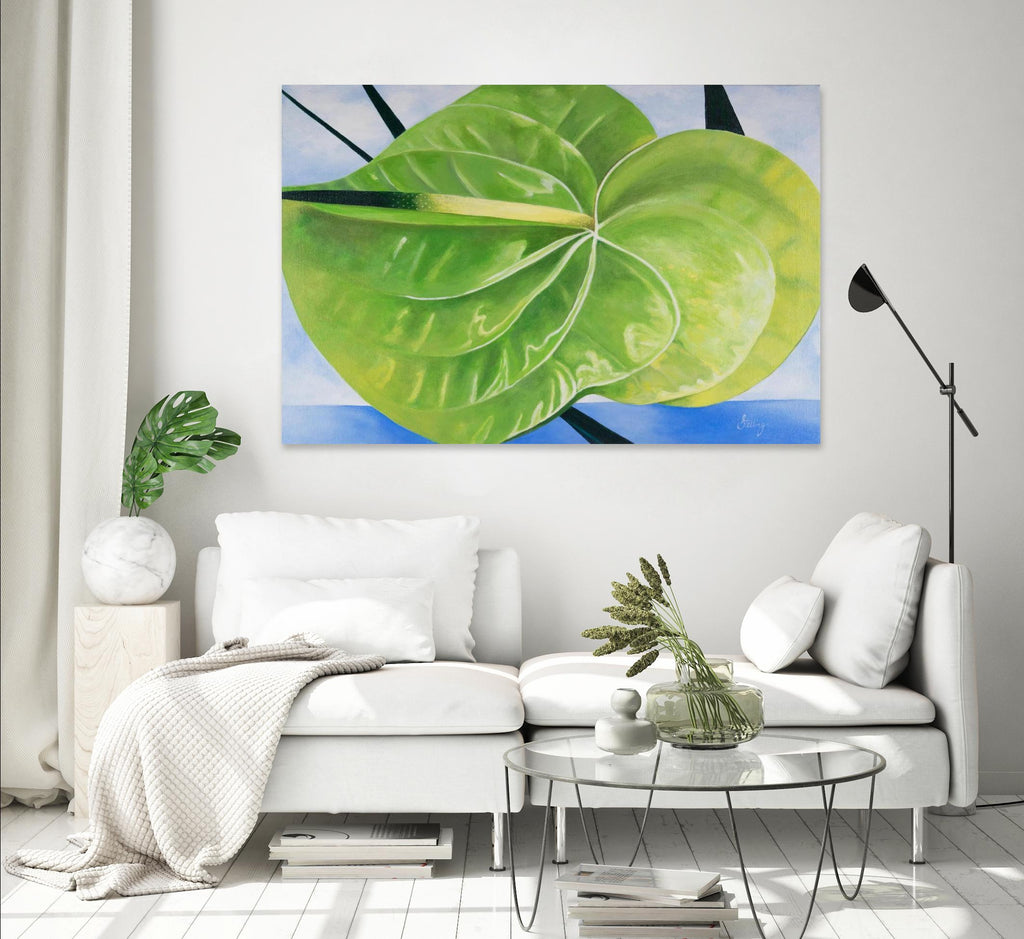ANTHURIUM by LINDA STELLING on GIANT ART - blue floral tropical floral