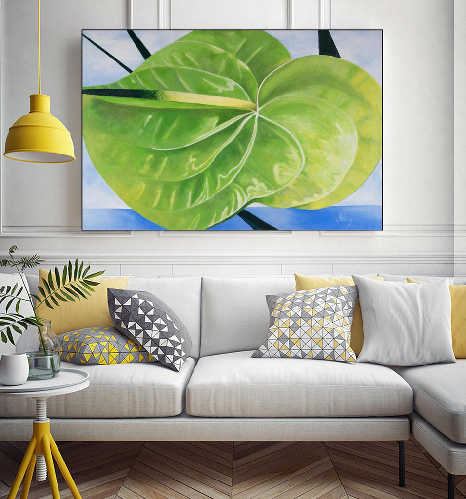 ANTHURIUM by LINDA STELLING on GIANT ART - blue floral tropical floral