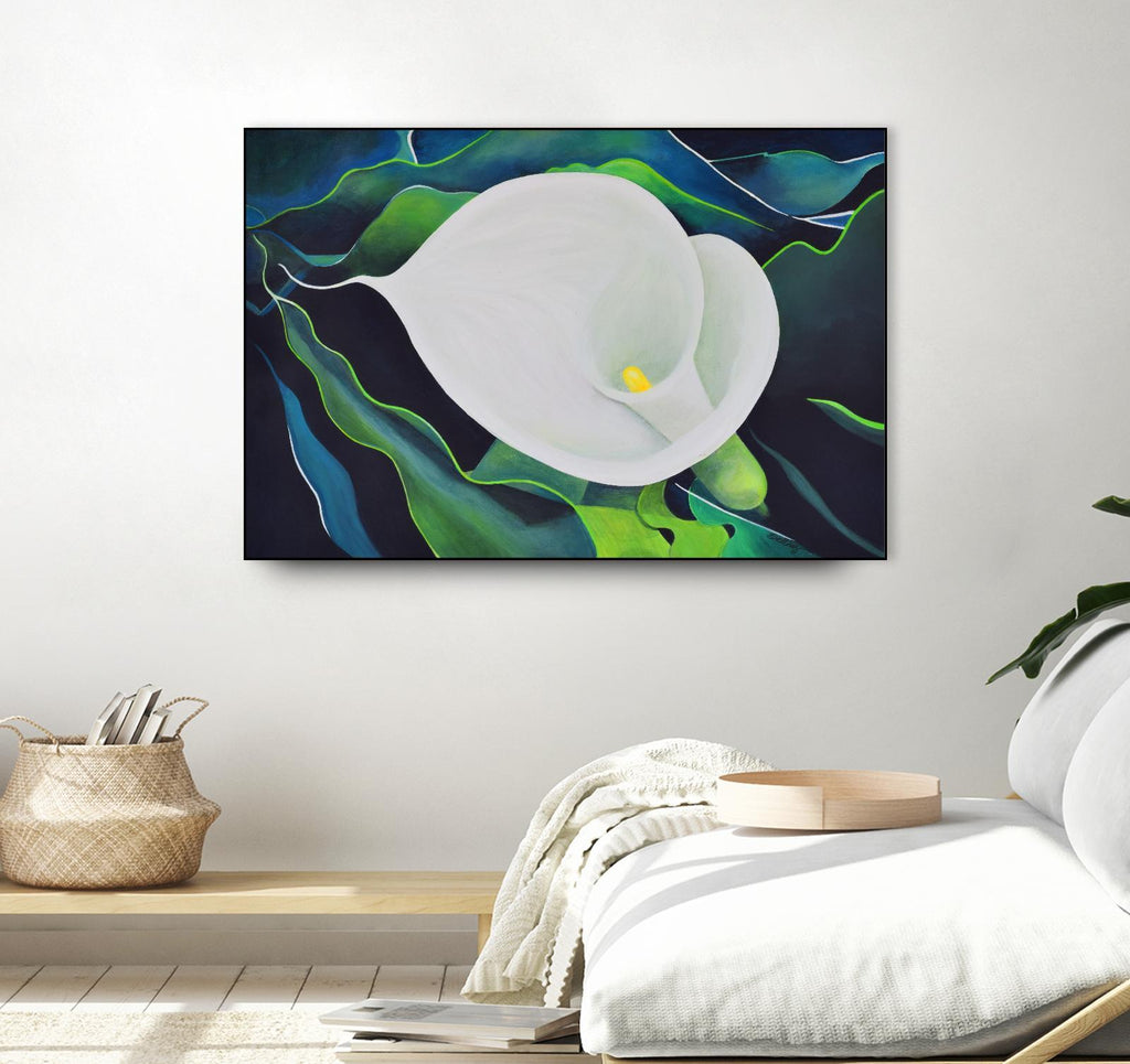 CALLA LILY by LINDA STELLING on GIANT ART - blue floral tropical floral
