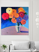 CLEAR AND PRESENT by LINDA STELLING on GIANT ART - orange floral floral