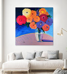 CLEAR AND PRESENT by LINDA STELLING on GIANT ART - orange floral floral