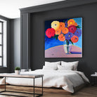 CLEAR AND PRESENT by LINDA STELLING on GIANT ART - orange floral floral