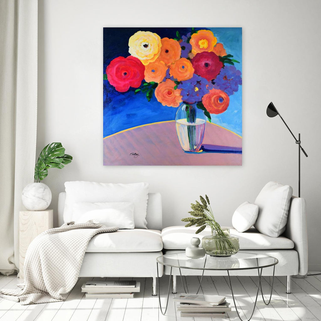 CLEAR AND PRESENT by LINDA STELLING on GIANT ART - orange floral floral