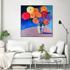 CLEAR AND PRESENT by LINDA STELLING on GIANT ART - orange floral floral
