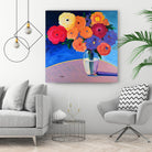 CLEAR AND PRESENT by LINDA STELLING on GIANT ART - orange floral floral