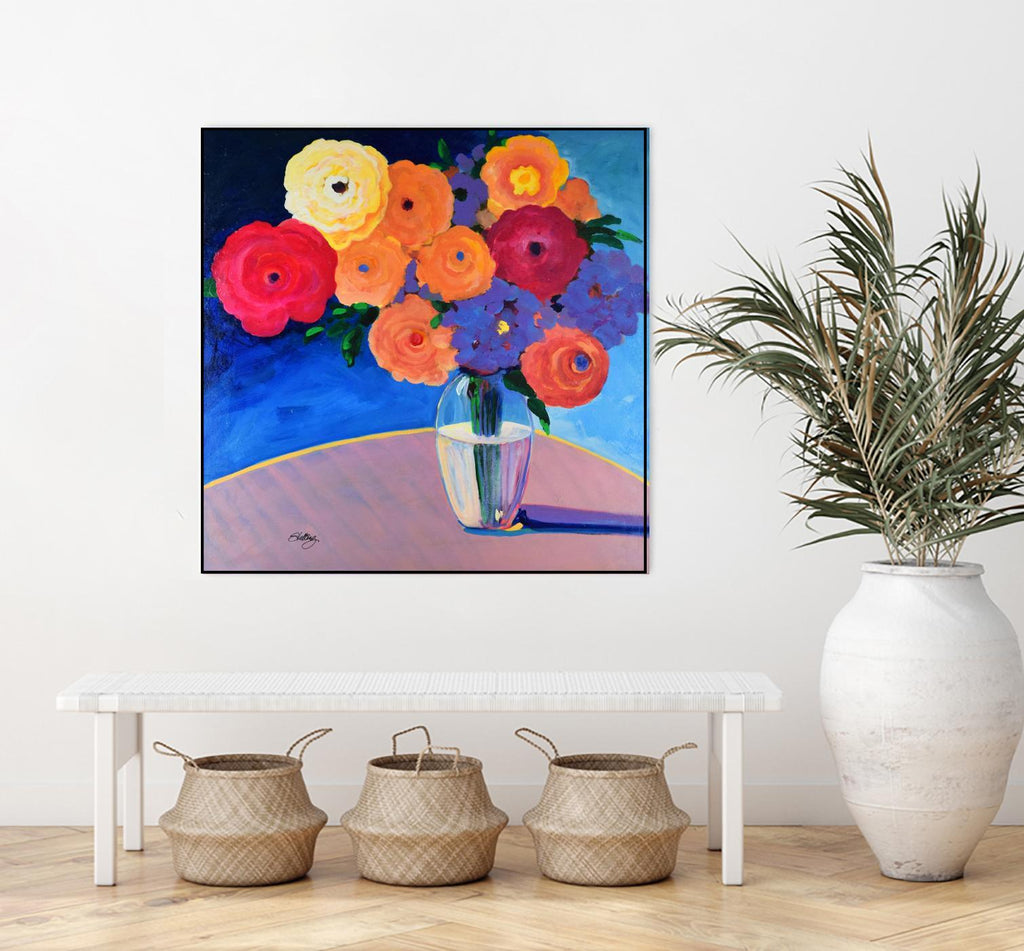 CLEAR AND PRESENT by LINDA STELLING on GIANT ART - orange floral floral