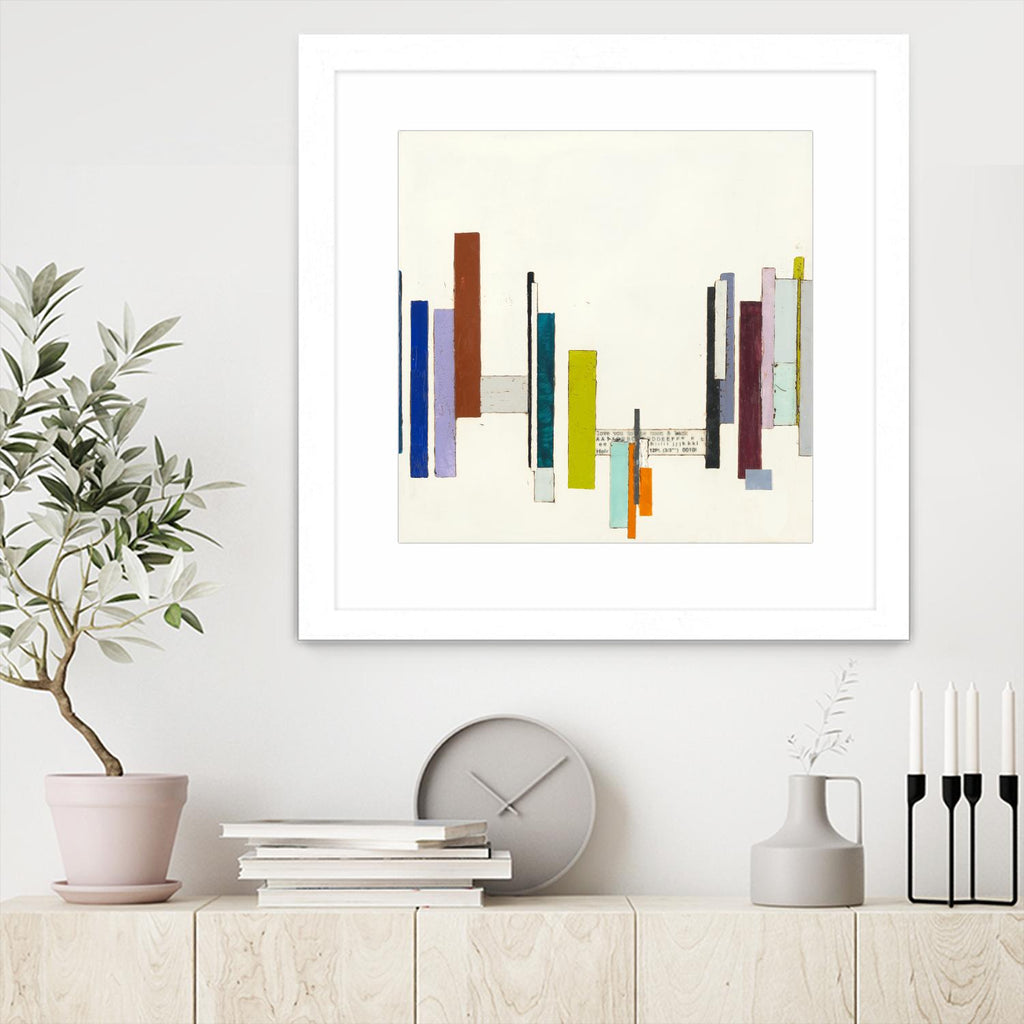 Love You To The Moon by Laura Van Horne on GIANT ART - whites & creams geometric shapes