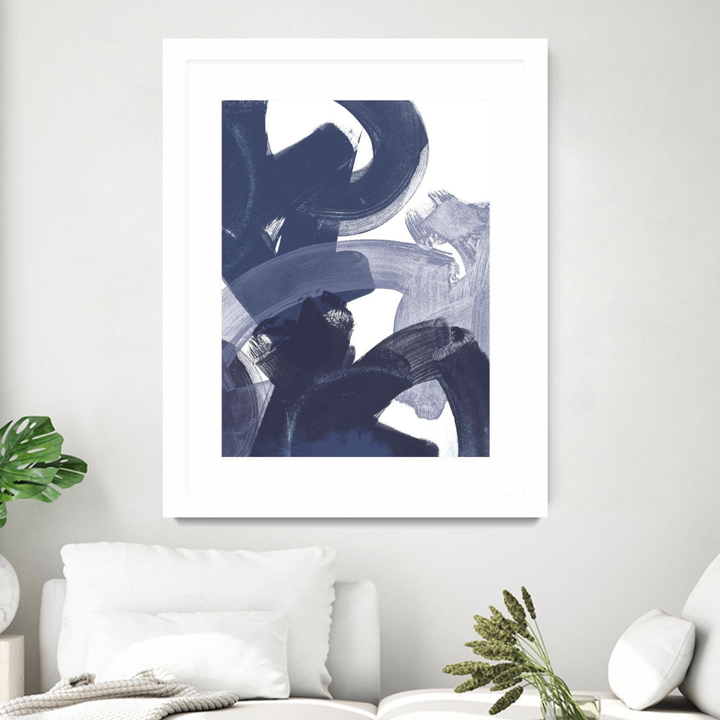 Blue on Blue I by June Erica Vess on GIANT ART - blue abstract