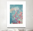 Embellished Teal Rose Garden I by Jennifer Goldberger on GIANT ART - blue abstract