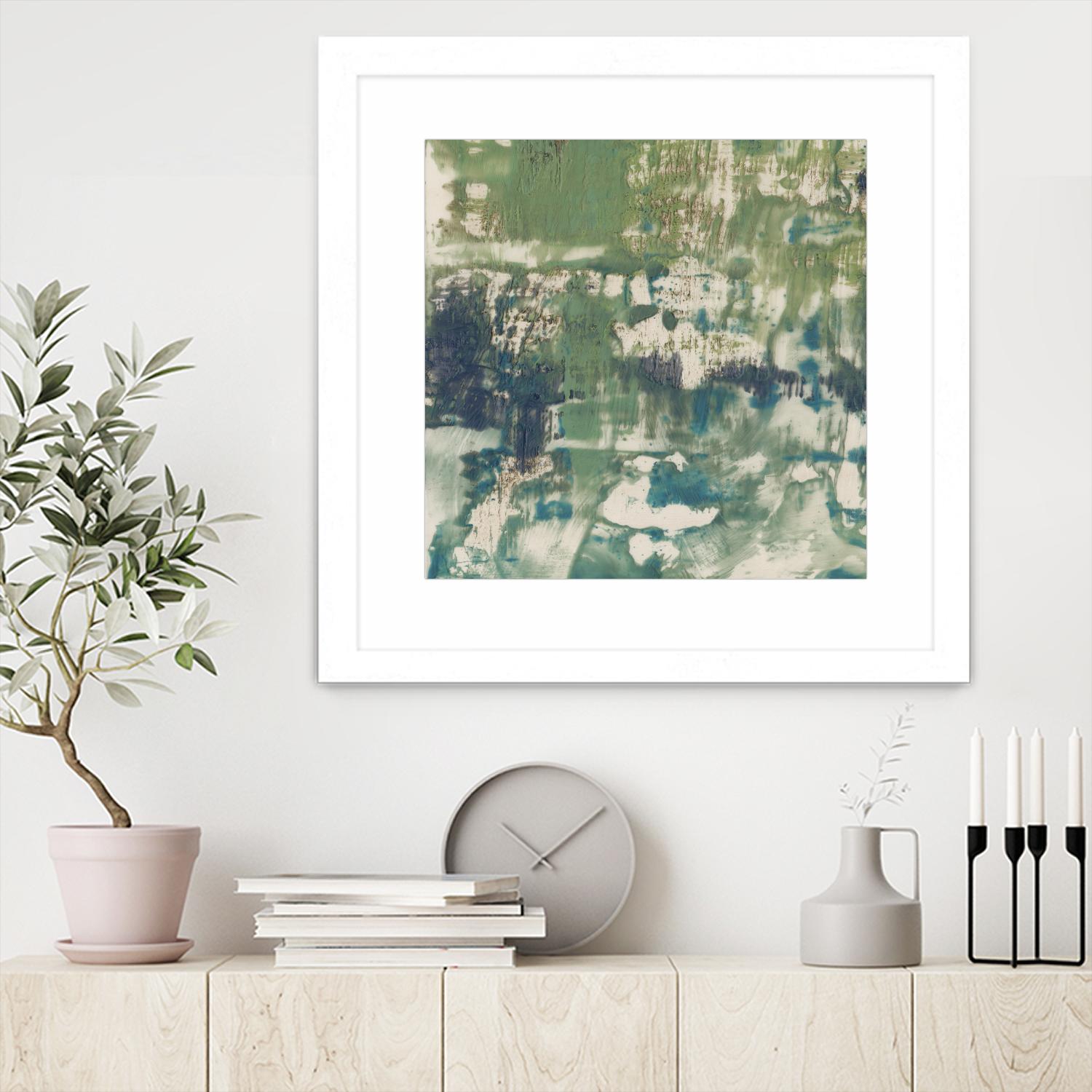 Obscured Horizon I by Jennifer Goldberger on GIANT ART - green abstract