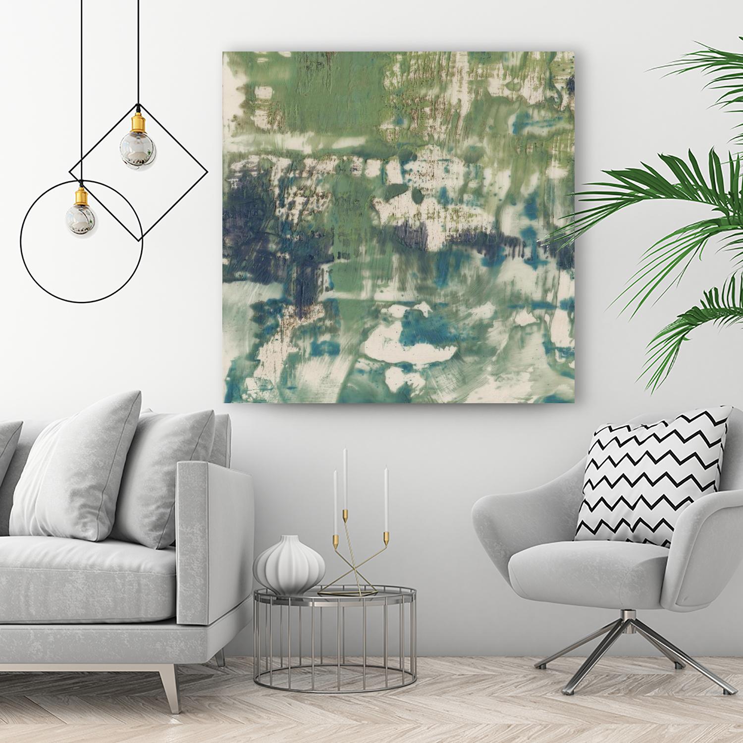 Obscured Horizon I by Jennifer Goldberger on GIANT ART - green abstract