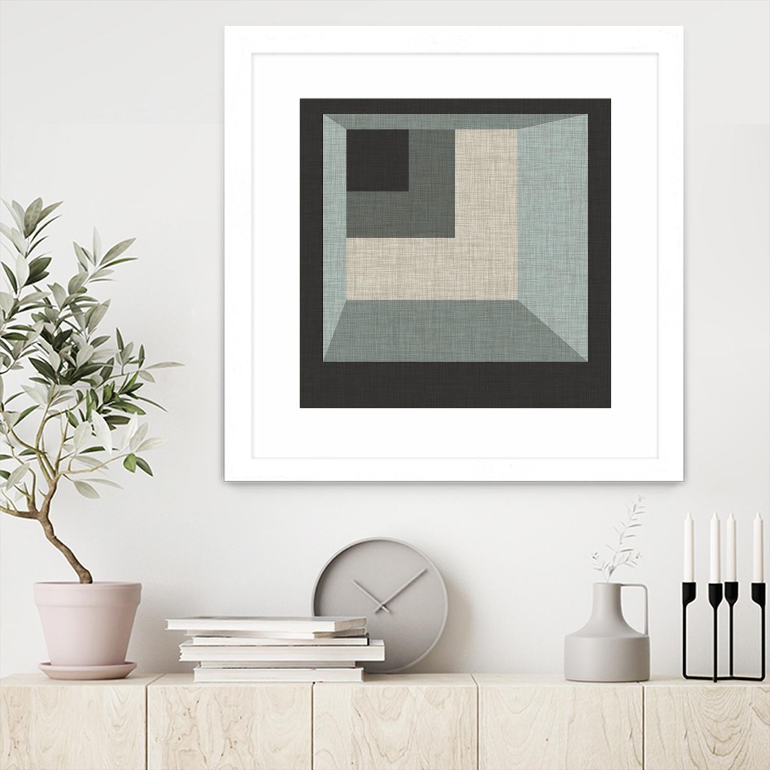 Geometric Perspective I by June Erica Vess on GIANT ART - green abstract