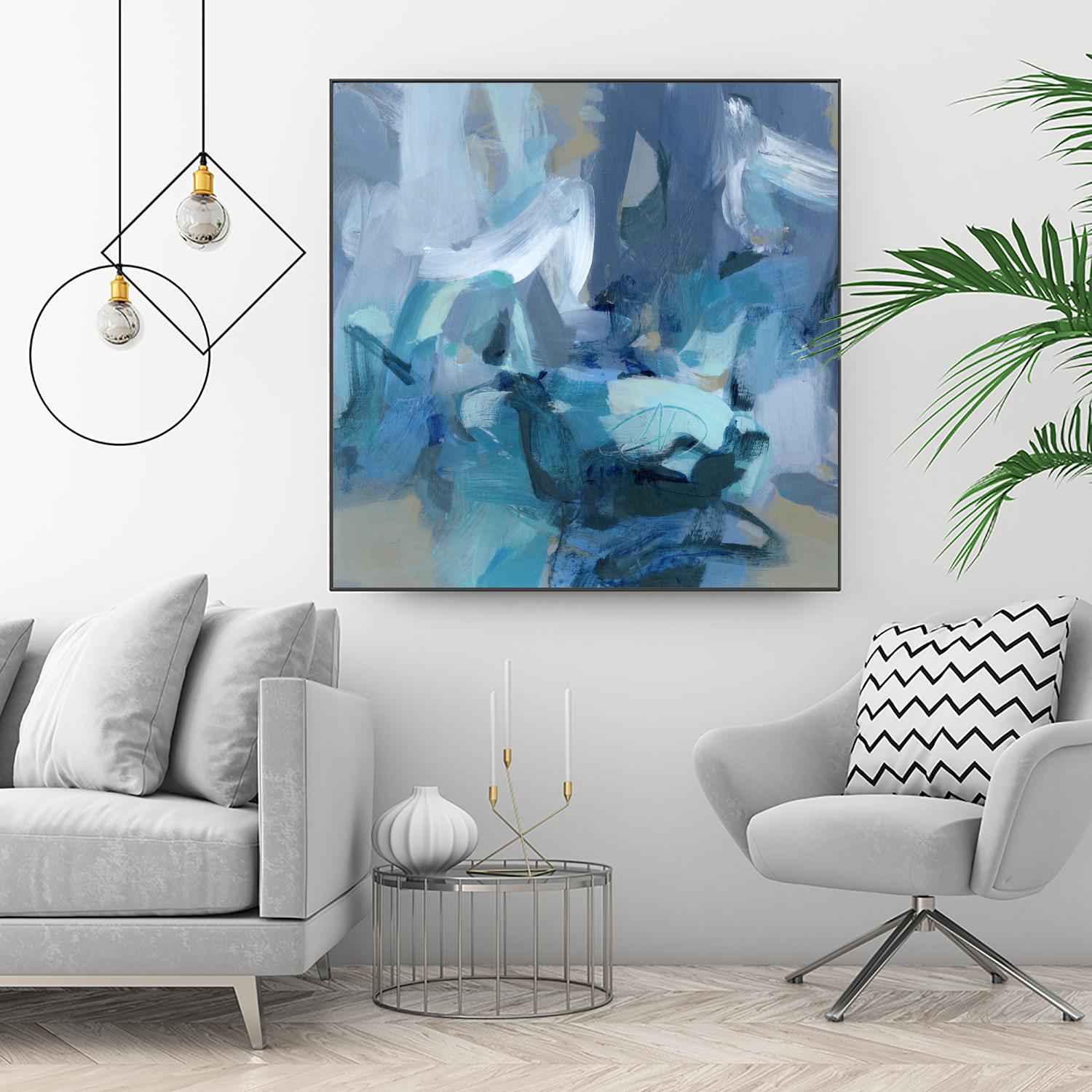 Abstract Blues II by Christina Long on GIANT ART - blue abstract