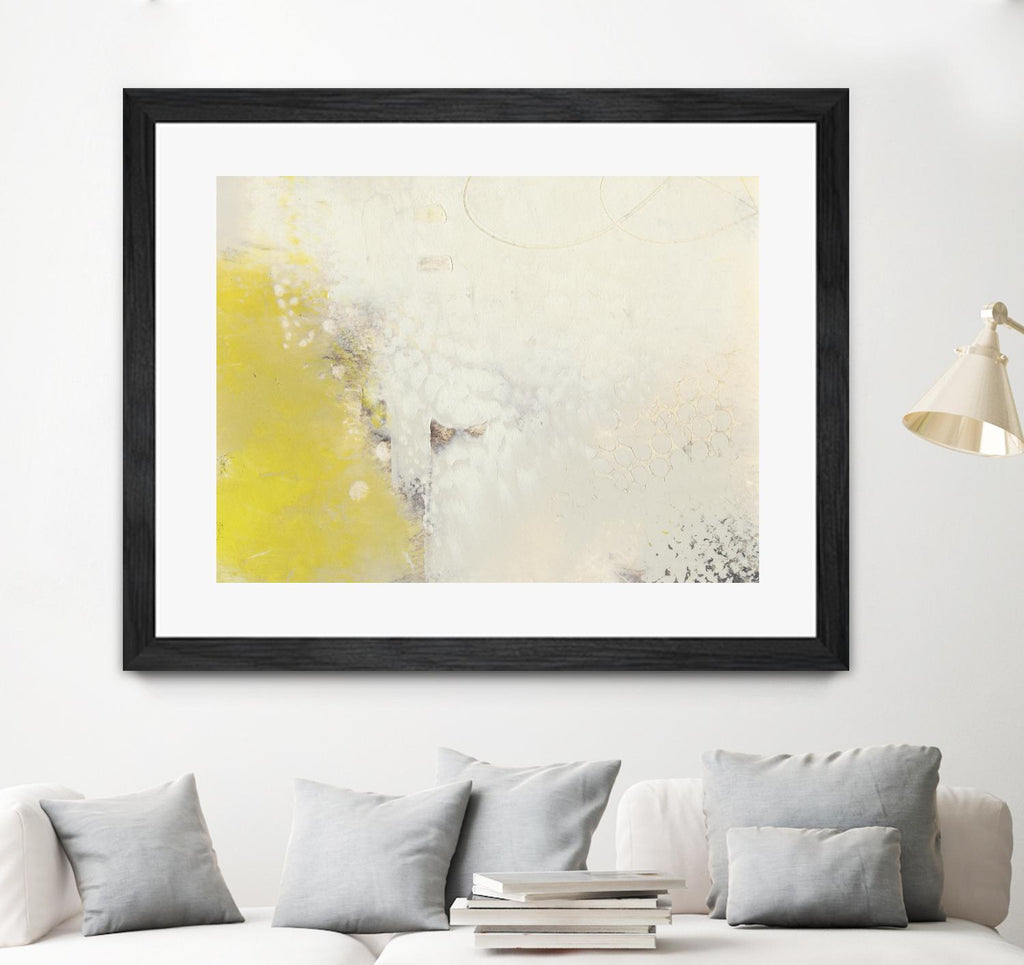 Yellow Lux I by Sue Jachimiec on GIANT ART - yellow abstract