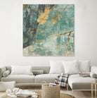 Teal Lace I by Jennifer Goldberger on GIANT ART - green abstract