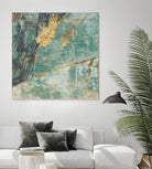 Teal Lace I by Jennifer Goldberger on GIANT ART - green abstract