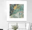 Teal Lace I by Jennifer Goldberger on GIANT ART - green abstract