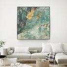Teal Lace I by Jennifer Goldberger on GIANT ART - green abstract