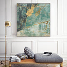 Teal Lace I by Jennifer Goldberger on GIANT ART - green abstract