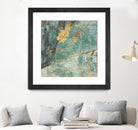 Teal Lace I by Jennifer Goldberger on GIANT ART - green abstract