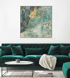 Teal Lace I by Jennifer Goldberger on GIANT ART - green abstract