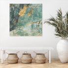 Teal Lace I by Jennifer Goldberger on GIANT ART - green abstract