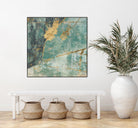 Teal Lace I by Jennifer Goldberger on GIANT ART - green abstract