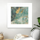 Teal Lace I by Jennifer Goldberger on GIANT ART - green abstract