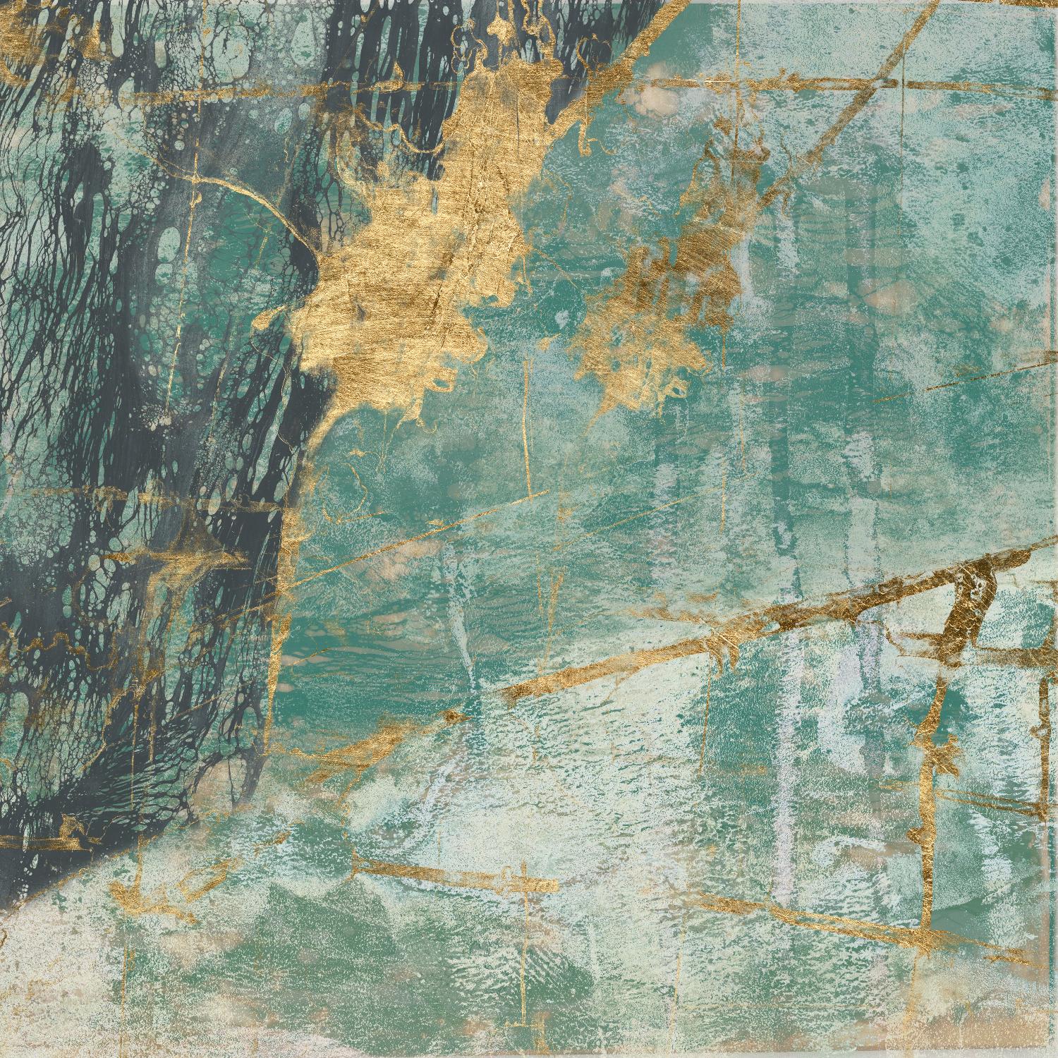 Teal Lace I by Jennifer Goldberger on GIANT ART - green abstract