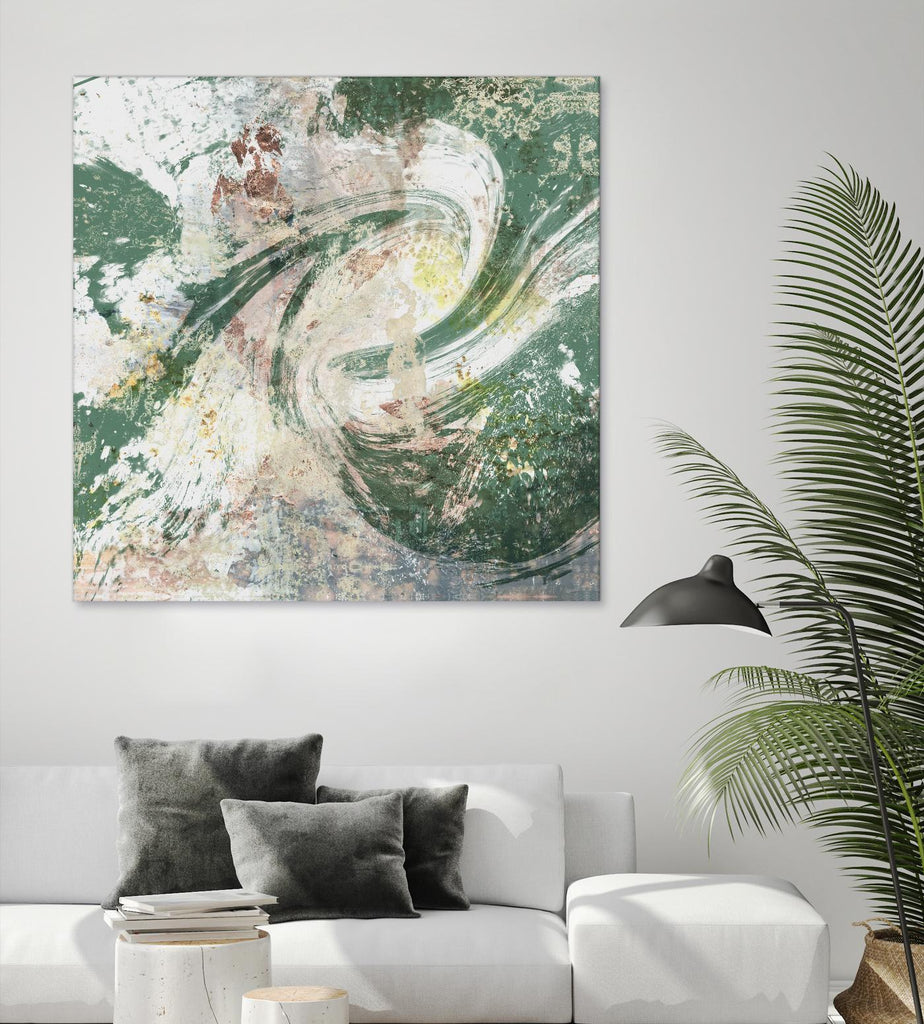 Emerald Aerial by Jennifer Goldberger on GIANT ART - green abstract