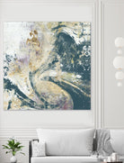 Teal Aerial by Jennifer Goldberger on GIANT ART - blue abstract