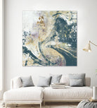 Teal Aerial by Jennifer Goldberger on GIANT ART - blue abstract