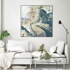 Teal Aerial by Jennifer Goldberger on GIANT ART - blue abstract