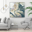 Teal Aerial by Jennifer Goldberger on GIANT ART - blue abstract