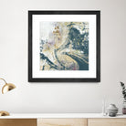 Teal Aerial by Jennifer Goldberger on GIANT ART - blue abstract