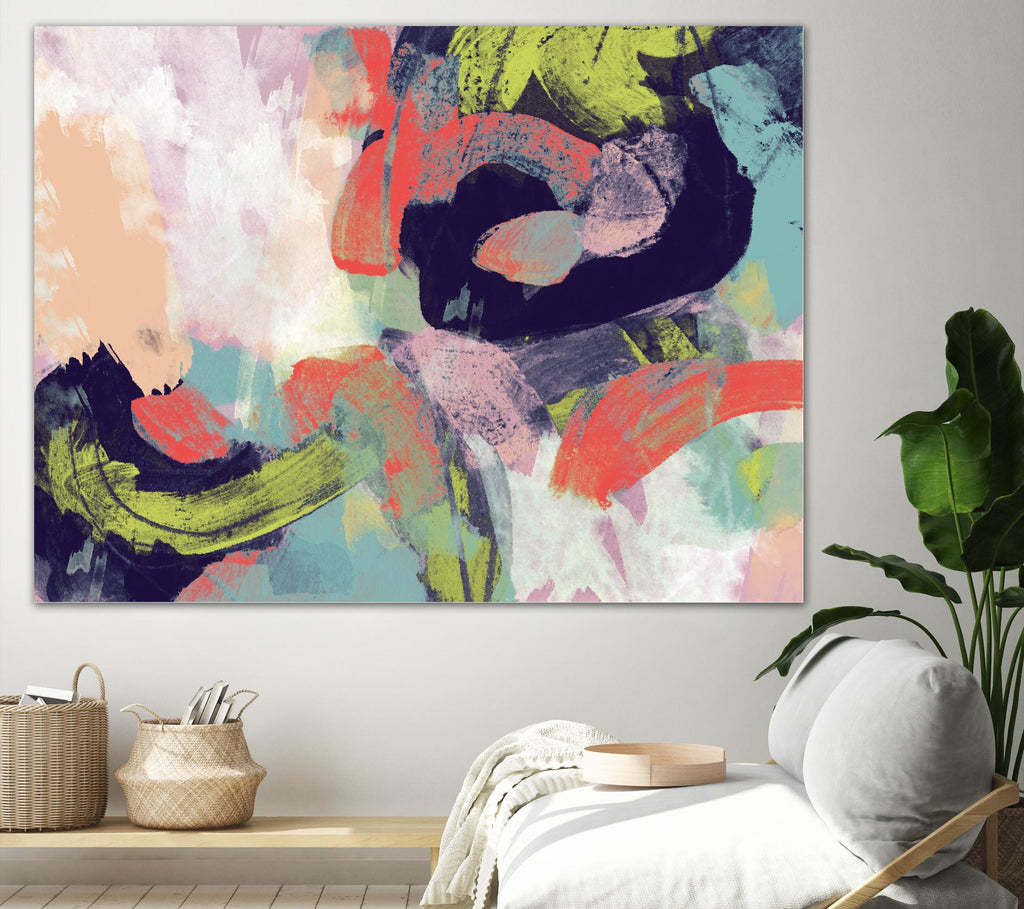 Vibrant Spring II par Studio W sur GIANT ART - abstrait rose