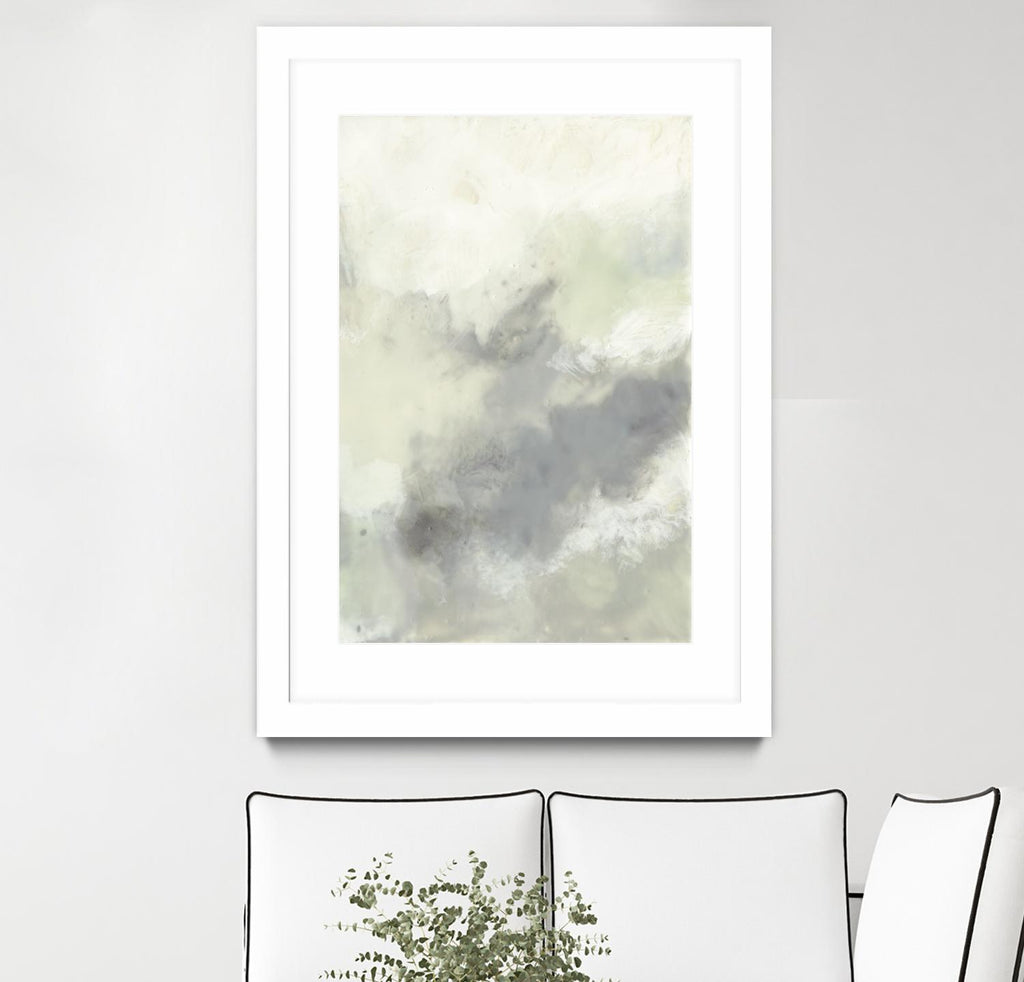 Impressions de nuages II par Jennifer Goldberger sur GIANT ART - vert abstrait