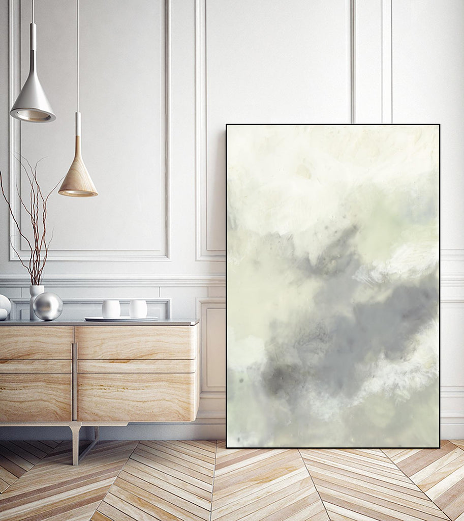 Impressions de nuages II par Jennifer Goldberger sur GIANT ART - vert abstrait
