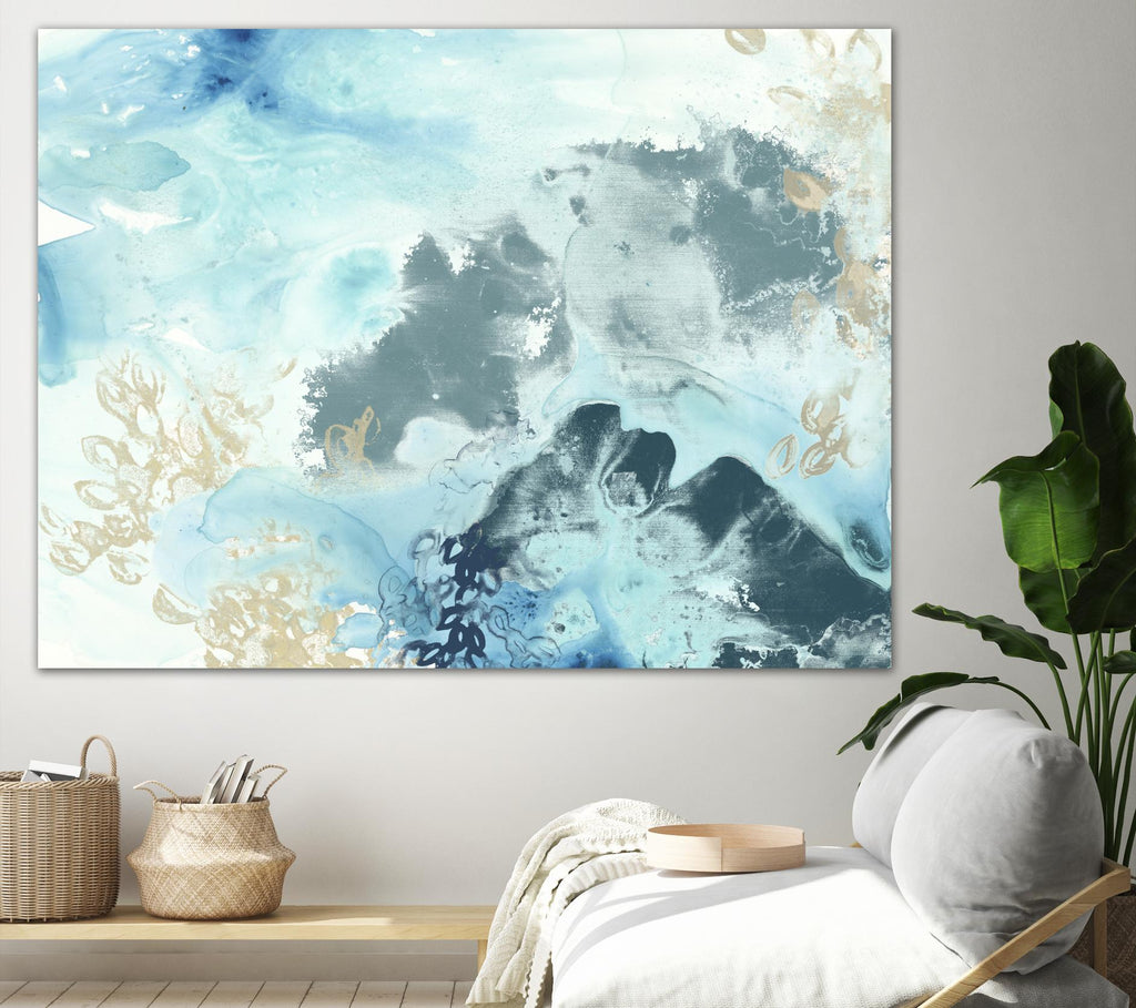 Aqua Wave Form I by June Erica Vess on GIANT ART - blue abstract