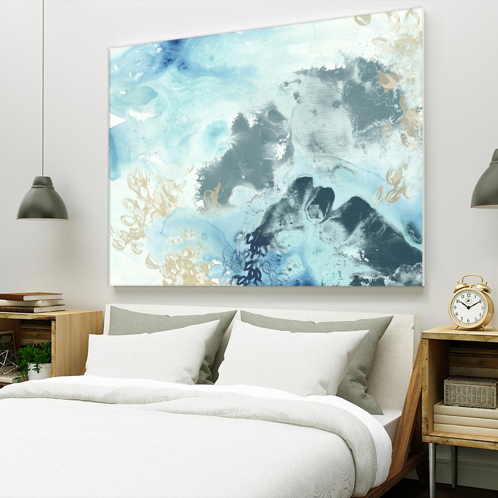 Aqua Wave Form I by June Erica Vess on GIANT ART - blue abstract