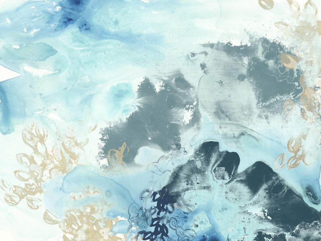 Aqua Wave Form I de June Erica Vess sur GIANT ART - abstrait bleu