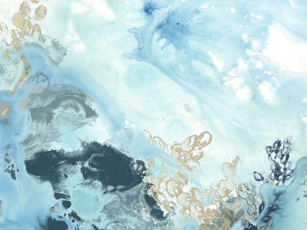 Aqua Wave Form II de June Erica Vess sur GIANT ART - abstrait bleu