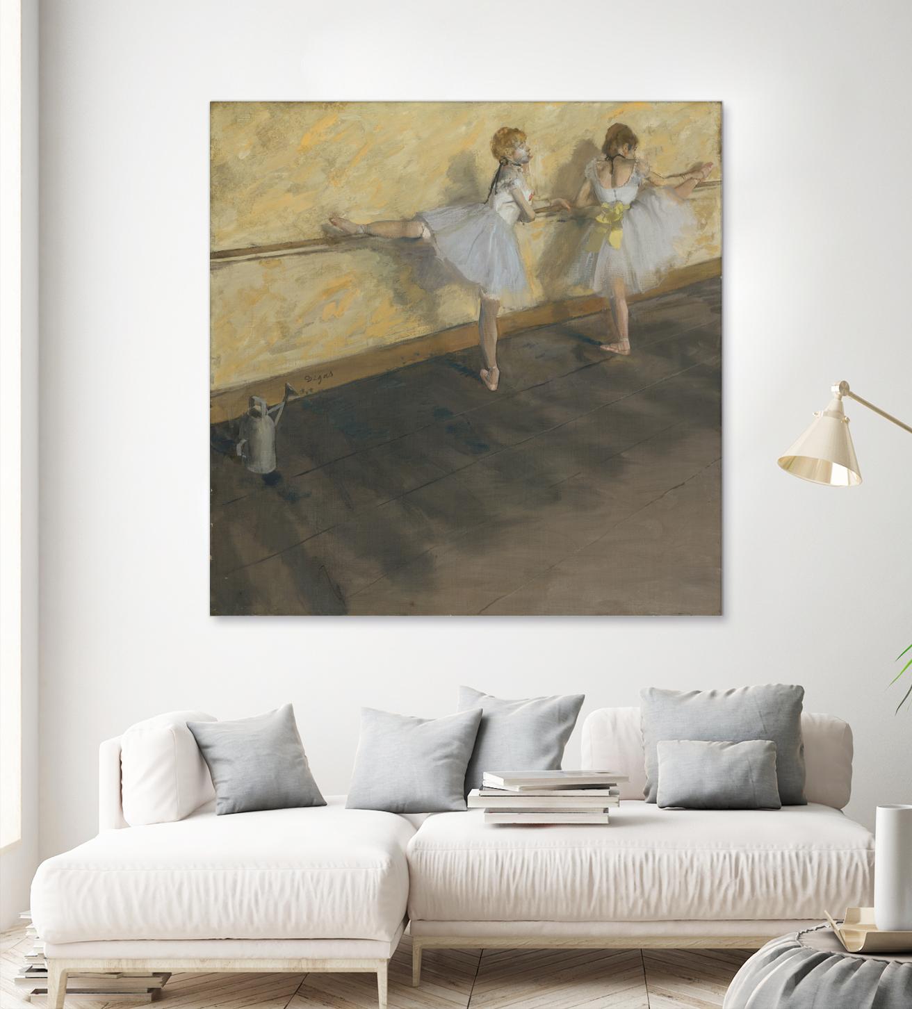 Dancers Practicing at the Barre by Edgar Degas on GIANT ART - brown fashion