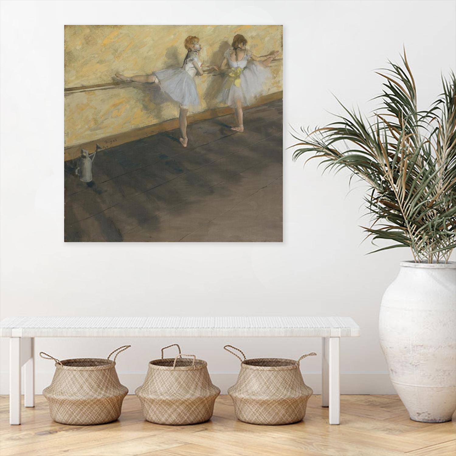 Dancers Practicing at the Barre by Edgar Degas on GIANT ART - brown fashion